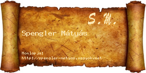Spengler Mátyás névjegykártya