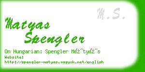 matyas spengler business card